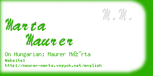 marta maurer business card